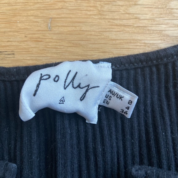 Cropped Princess Polly Black Button Up Top - Picture 2 of 2